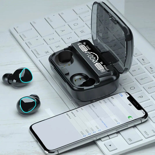 M10 Damix V 5.3 Bluetooth Wireless Earbuds with LED Display,