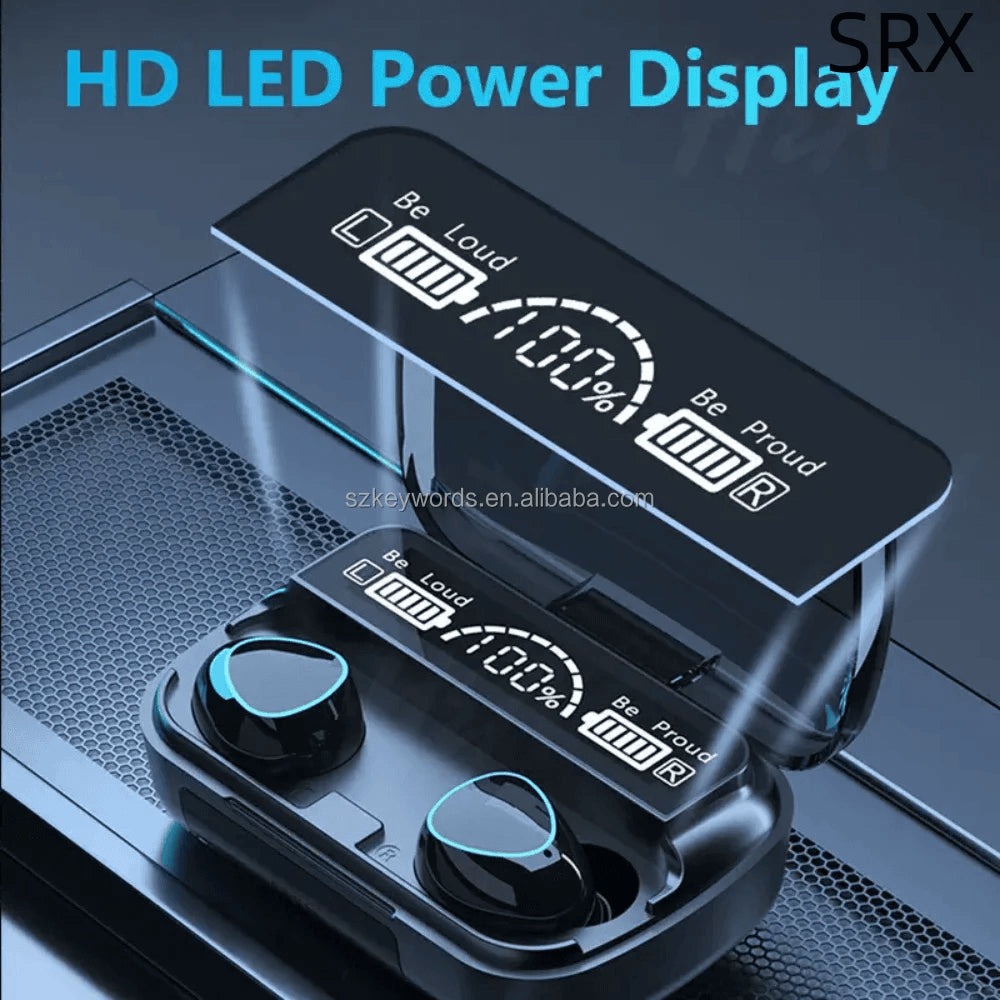 M10 Damix V 5.3 Bluetooth Wireless Earbuds with LED Display,