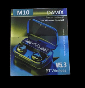 M10 Damix V 5.3 Bluetooth Wireless Earbuds with LED Display,