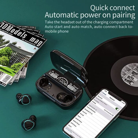 M10 TWS Wireless Earbuds with Charging Power Bank & LED Display 3D Touch Bluetooth Headset newest